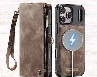 Leather Wallet Case For iPhone 17 16 Pro Max - Magnetic Flip Card Holder Cover