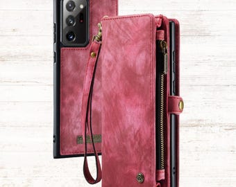 Leather Wallet Case for Samsung Galaxy Note 20 Ultra - Detachable Magnetic Flip Cover