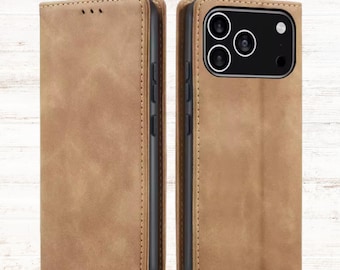 Leather Wallet Case For iPhone 17 Pro Max - Magnetic Flip, Card Holder Cover