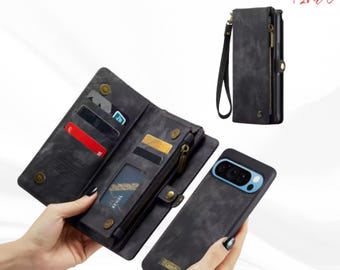 Geldbörse für Google Pixel 10 / 9 / Pro XL: Abnehmbare magnetische Flip-Cover.