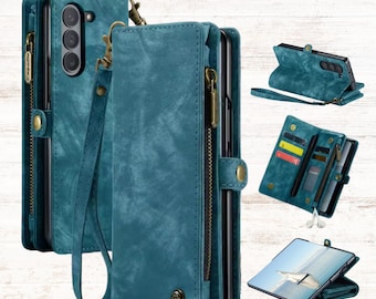 Leather Wallet Case for Samsung Galaxy Z Fold 7 – Detachable Magnetic Flip Cover