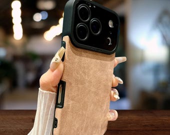 Luxury Leather iPhone 17 Pro Max Case | Matte Lambskin Shockproof Cover