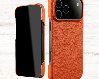 MagSafe Genuine Leather iPhone 17 Pro Max Case – Luxury Cowhide Cover.