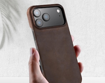 Echtleder Case für iPhone 17 Pro Max MagSafe, magnetische Rückseite