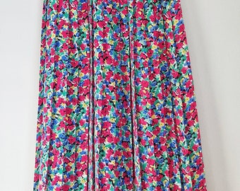Floral Vintage Multicolor Plisado Mid Lenght Falda