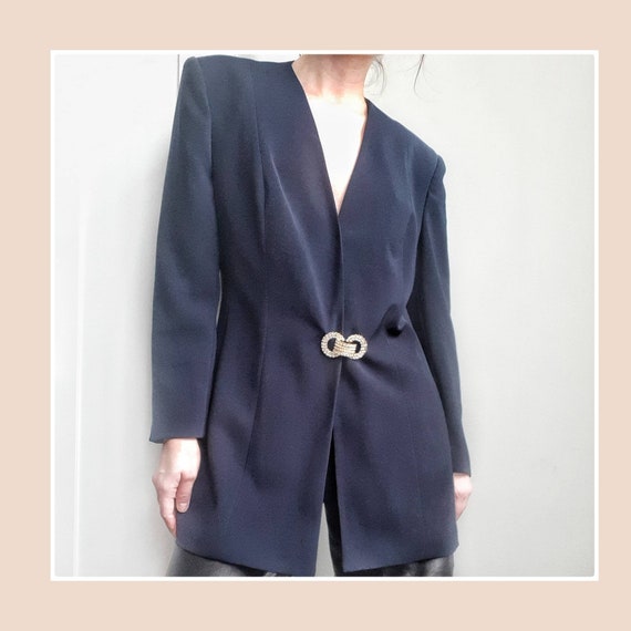 Vintage Navy Mario Pucci Cecconi Evening Blazer Si