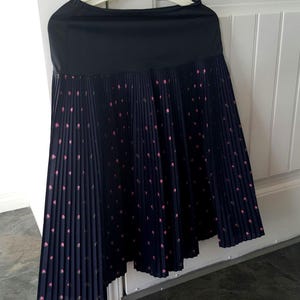SALE Vintage 50s Navy Floral Pleated Skirt Full Circle