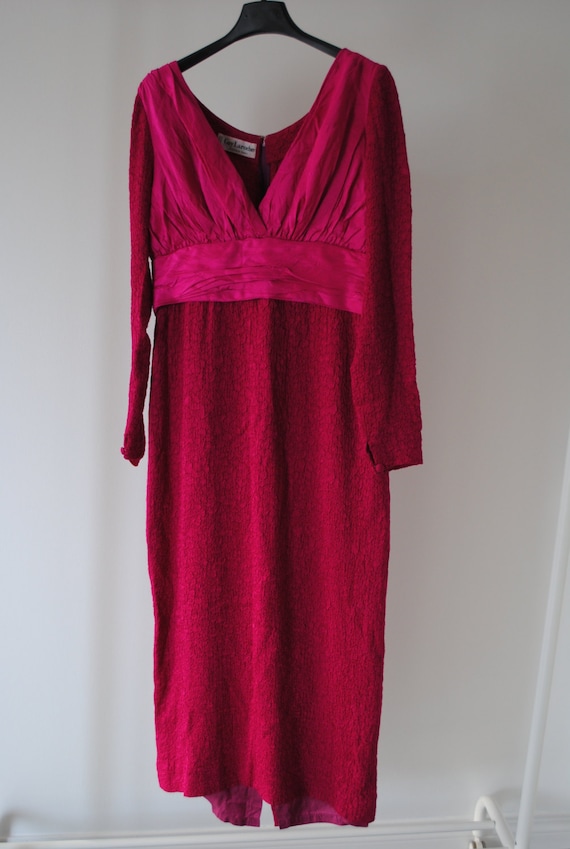 SALE 80s Vintage Pink Evening Dress Guy Laroche - image 1