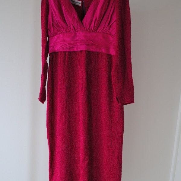 SALE 80s Vintage Pink Evening Dress Guy Laroche