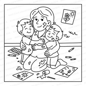 Real Mom Life Coloring Book | Funny & Cozy Motherhood Gift | 30 Comfy Cute Pages for Moms | Digital Download | Perfect Mom Self-Care