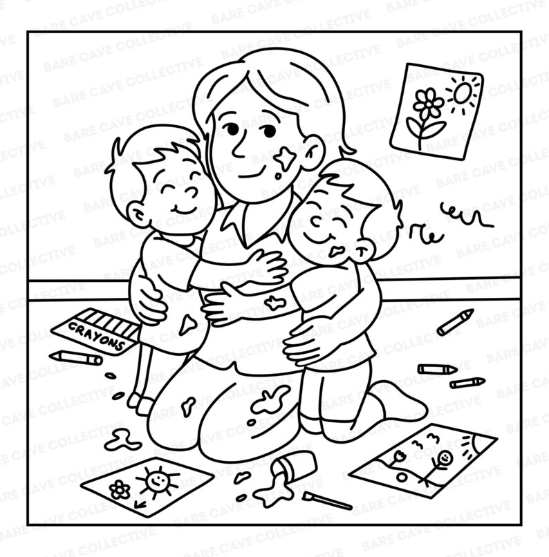 Real Mom Life Coloring Book | Funny & Cozy Motherhood Gift | 30 Comfy Cute Pages for Moms | Digital Download | Perfect Mom Self-Care