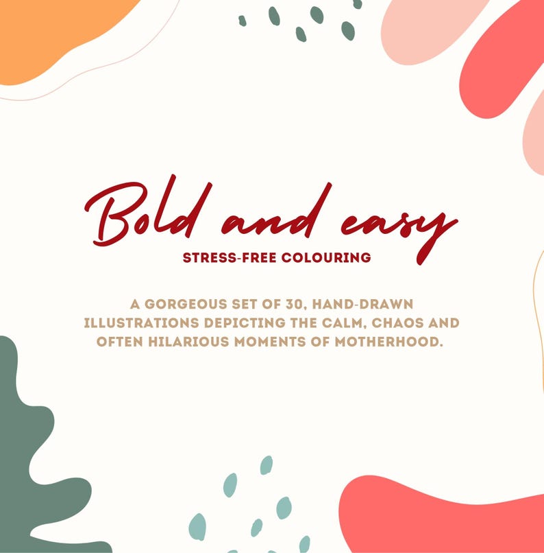 Real Mom Life Coloring Book Back Cover | Funny & Cozy Motherhood Gift | 30 Comfy Cute Pages for Moms | Digital Download | Perfect Mom Self-Care
