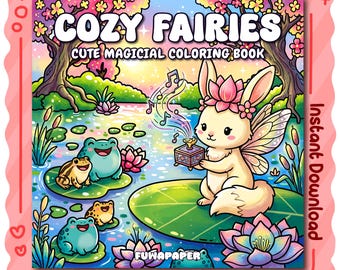 Cozy Fairies PDF Coloring Book: 35 Digital Printable Pages, Instant Download For Kids & Adults