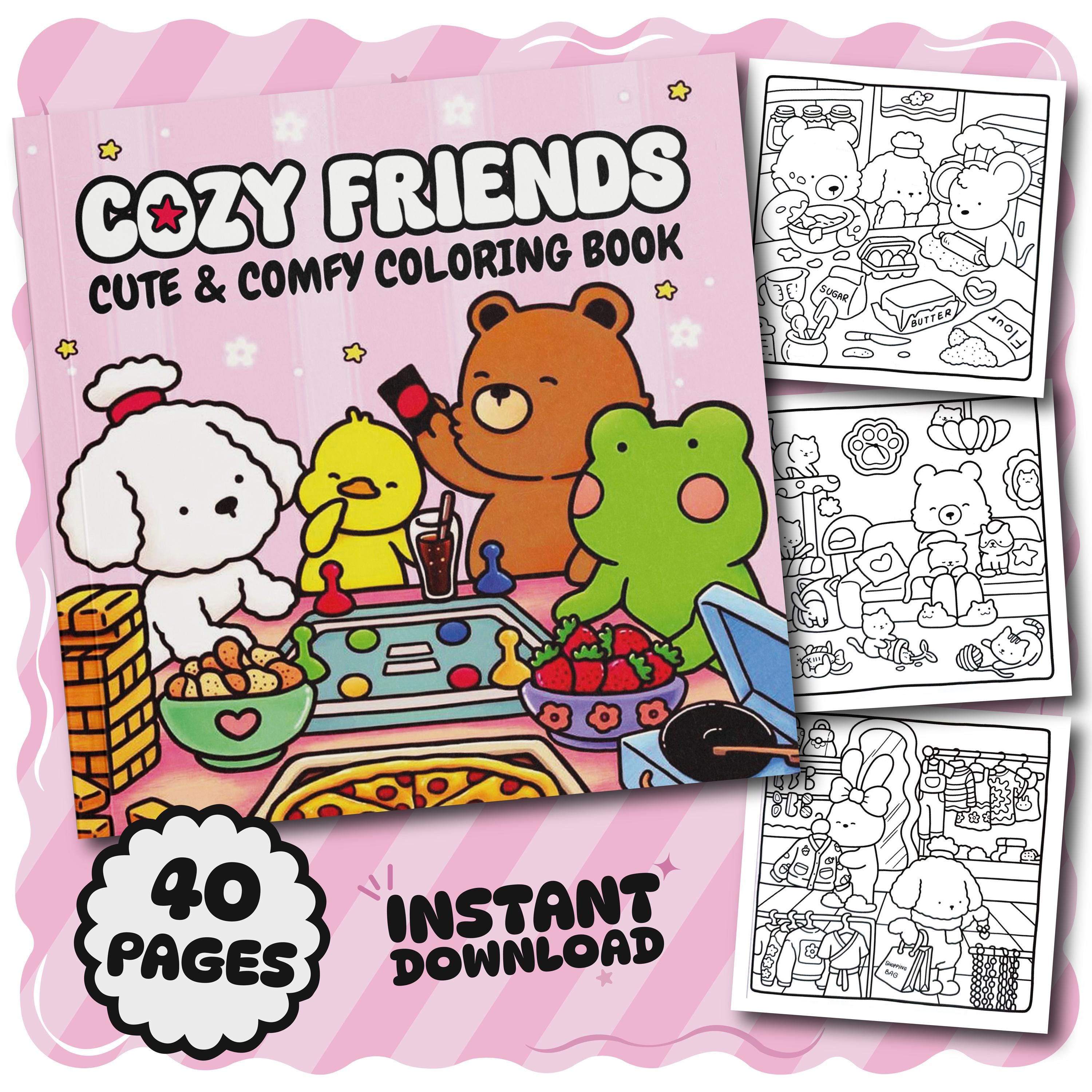 Coco Wyo Cozy Friends Livre de coloriage PDF â 40 pages imprimables, motifs simples et audacieux, téléchargement instantané pour enfants et adultes