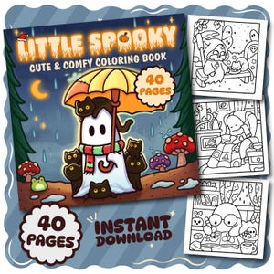 Little Spooky Coco Wyo Coloring Book PDF, 40 Digital Printable Pages, Instant Download For Kids & Adults, Bold and Easy Coloring Book