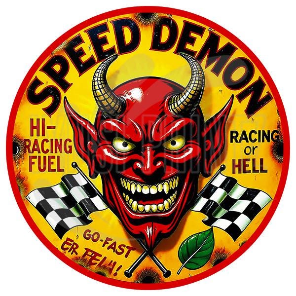 Pink Speed Demon Racing Speed Demon Racing Fuel T-shirt Design Art - Transfer Design -for DTF ...