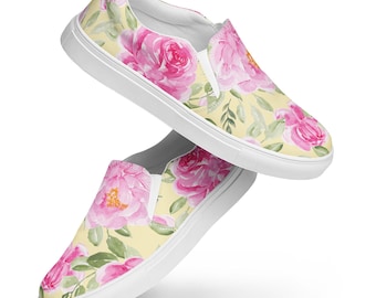 The Garden Society, Women’s slip-on canvas shoes, High Society Botanical Fantasy Sneakers!