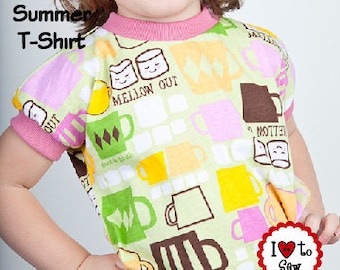 Summer T-Shirt easy to sew - Instant Download PDF Sewing Pattern