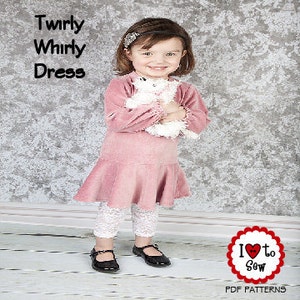 The Twirly Whirly Dress Cute Instant Download PDF Sewing Pattern image 1