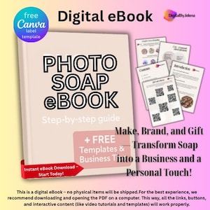 Photo Soap DIY eBook | Make Custom Soaps w/ Any Image or Logo | Baby Shower Gift | Canva Label Templates | Instant Download PDF