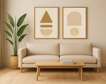 Abstract Shapes Print Set: Minimalist Scandinavian Wall Art (Digital Download