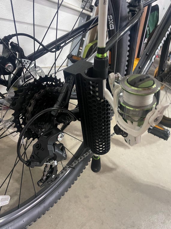 bike fishing rod holders Holder Bundle includes Rod Holder and Rack Bracket Motorcycle Fishing Rod Storage Rack