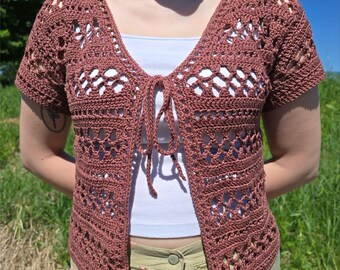 No-sew Cardigan: Crochet Cardigan Pattern Lightweight Open Stitch