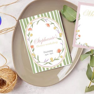 Floral spring matcha digital poster template invitations and menu