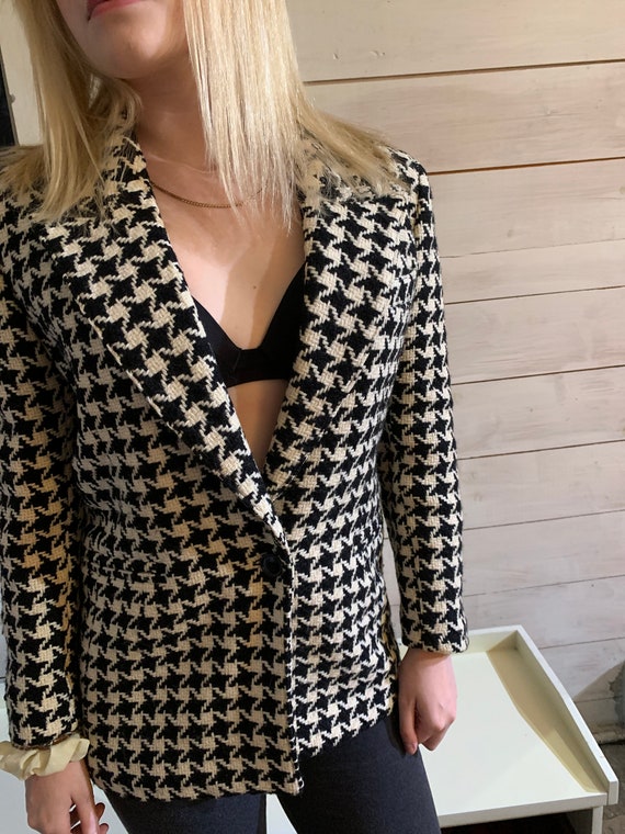 Houndstooth Blazer / 80s blazer / s - m