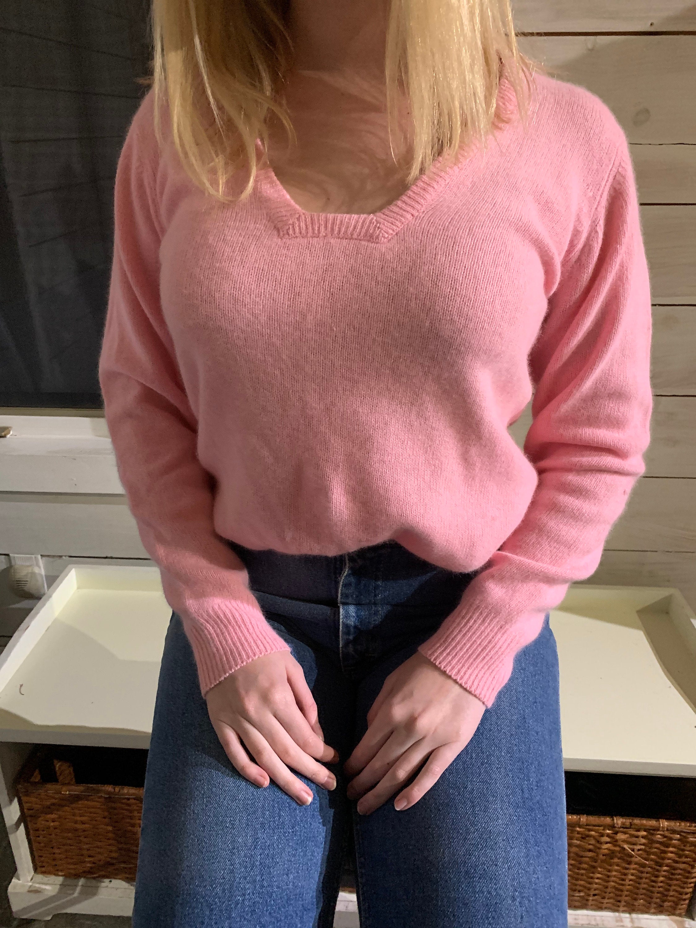 Pink angora sweater sm Etsy