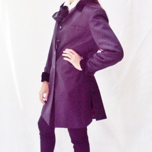 vintage 70s MOD Velvet Collar jacket / gray wool blazer / EDWARDIAN JACKET image 3