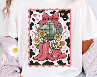 Pink Cowgirl PNG: Western Disco Party Clipart (Digital Download