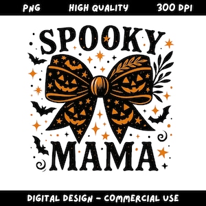 Spooky Mama Png, Coquette Halloween Png, Spooky Season Png, Retro Halloween Png, Spooky vibes Png, Fall Png,Mama Halloween Shirt