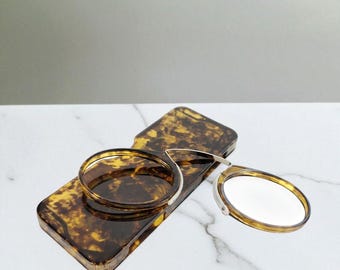 Clip Nose Mini Reading Glasses | Portable Pince-Nez Readers for Men & Women | Compact Travel Prescription Glasses