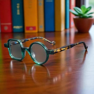 Asymmetrical Reading Glasses, Round Frames, Rectangular Readers, Fashion Eyewear, Presbyopia Glasses, Unisex Design
