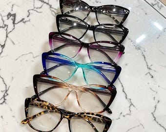 Cat Eye Retro Reading Glasses for Women | Butterfly Frame Fashion Eyewear | Lightweight Clear Lens Glasses