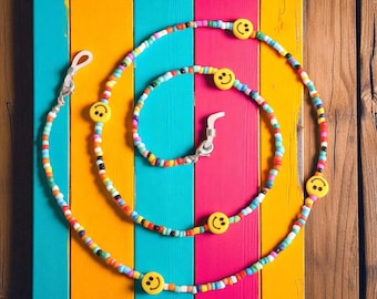 Colorful Beaded Glasses Chain | Fruit Eyeglass Strap | Fun Boho Spectacle Holder | Cute Glasses Necklace | Brillenband