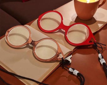 Necklace Reading Glasses Women Men | Lightweight Anti-Loss Portable Readers +1.0 +2.0 +3.0 +4.0 | Colorful Magnifying Eyewear