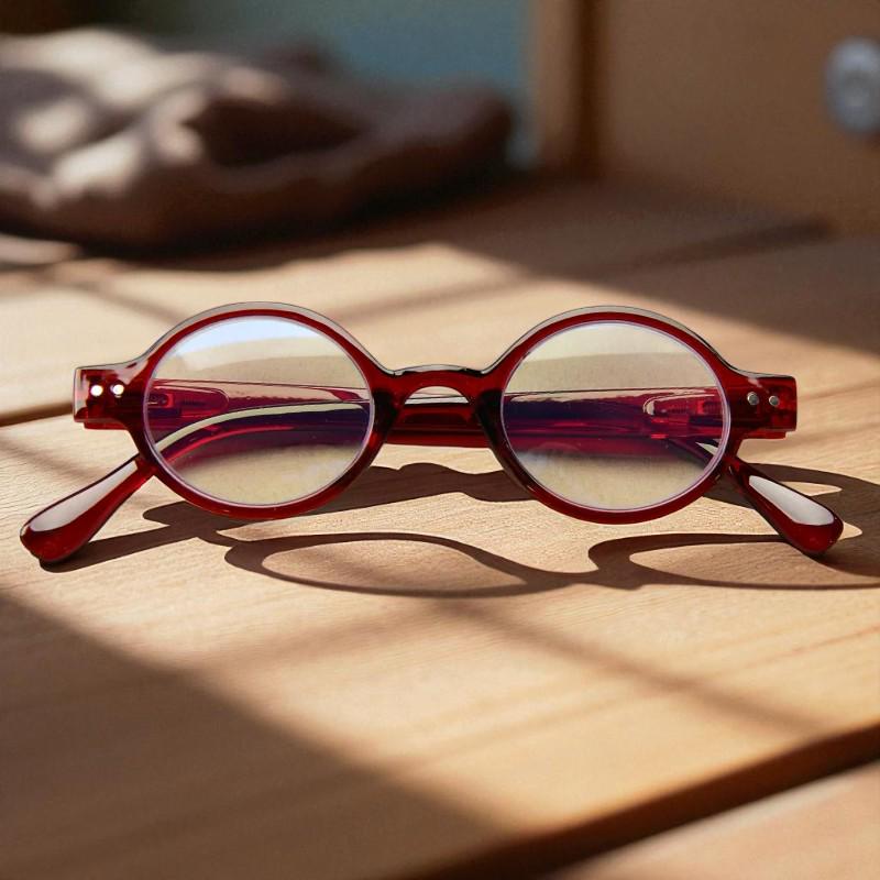 Retro Lesebrille Damen Katzenauge – Großes Gestell, Antiblaulicht, Transparent, Für Computer & Nahsicht