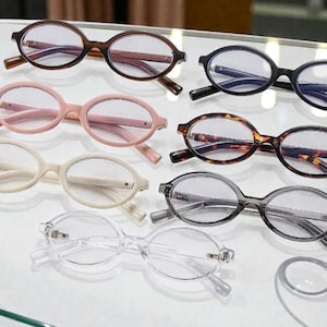Lunettes de lecture ovales bleu clair Femme Homme | lecteurs vintage petit format +1,0 à +4,0 | Lunettes de vue rétro