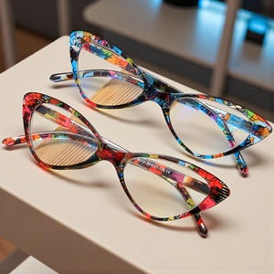 Printed Cat Eye Reading Glasses for Women
