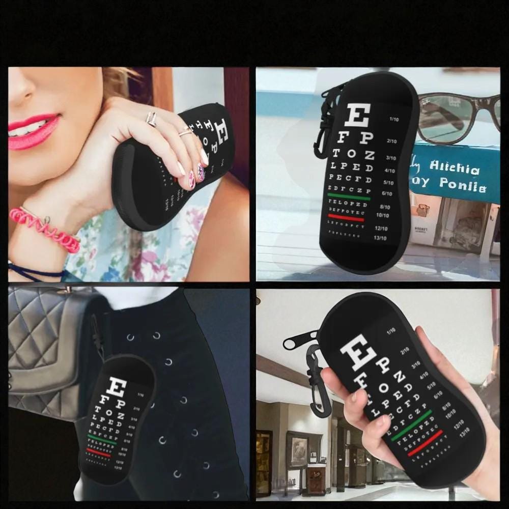 Eye Chart Glasses Case, Optical Design Eyeglass Protector, Gift for ...