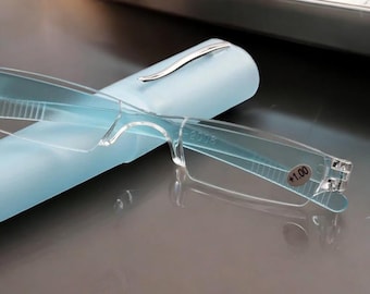 Occhiali da lettura retrò ultraleggeri per uomo e donna / Occhiali con lenti in resina / Occhiali portatili per PC / Diottrie da +1,0 a +4,0 / Eleganti unisex