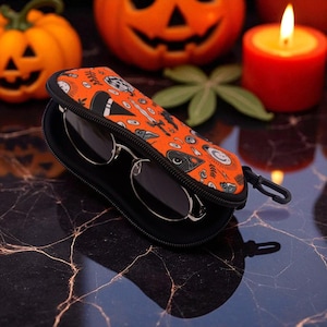 Halloween Horror Glasses Case Eyeglasses Storage Box Scary Sunglasses Holder Fashion Eyewear Zipper Pouch