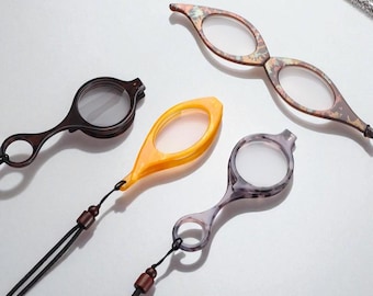 Retro Folding Reading Glasses | Portable Neck Hanging Eyewear +1.00~+4.00 | Unisex Presbyopia Glasses Travel Gift