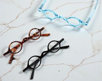 Small Round Reading Glasses Men Women | Retro Fashion Eyewear +1.0 to +4.0 | Lightweight Unisex Readers Anti Reflective