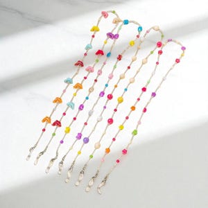 Kawaii Acrylic Glasses Chain | Butterfly and Star Eyeglass Strap | Cute Sunglass Holder | Colorful Spectacle Cord for Teens Women