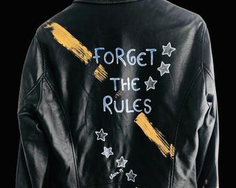 HAND-PAINTED ECO leather Jacket