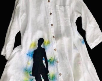 HAND-PAINTED Dress shirt