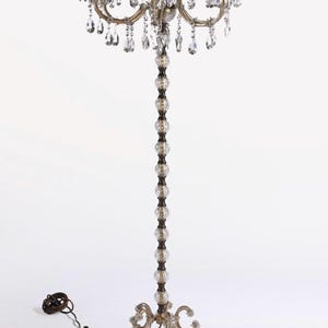 Large bohemian crystal Candlestick/candelabre floor lamp 1950’s